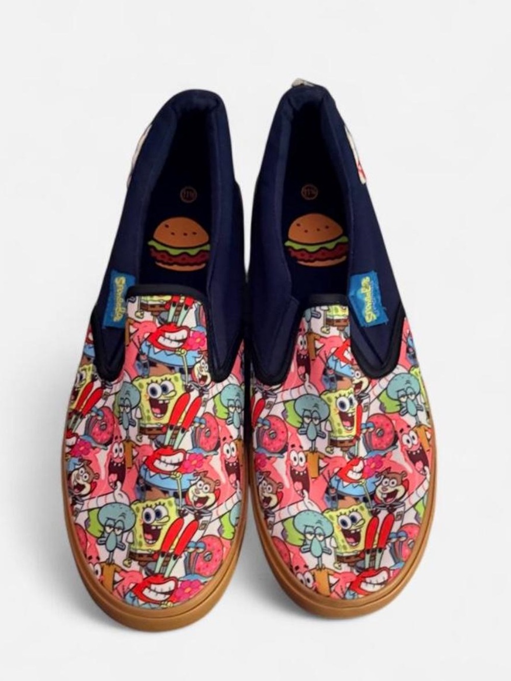 SpongeBob Squarepants Men's Navy & Multicolor Slip-On Sneakers with Gum Sole